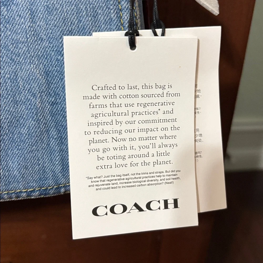 NWT Coach Blue Denim Shoulder Bag - Picture 3 of 9